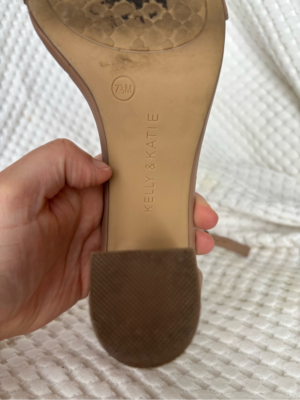 Kelly & Katie Tan Block Heel Sandals with Ankle Strap - Picture 3 of 3